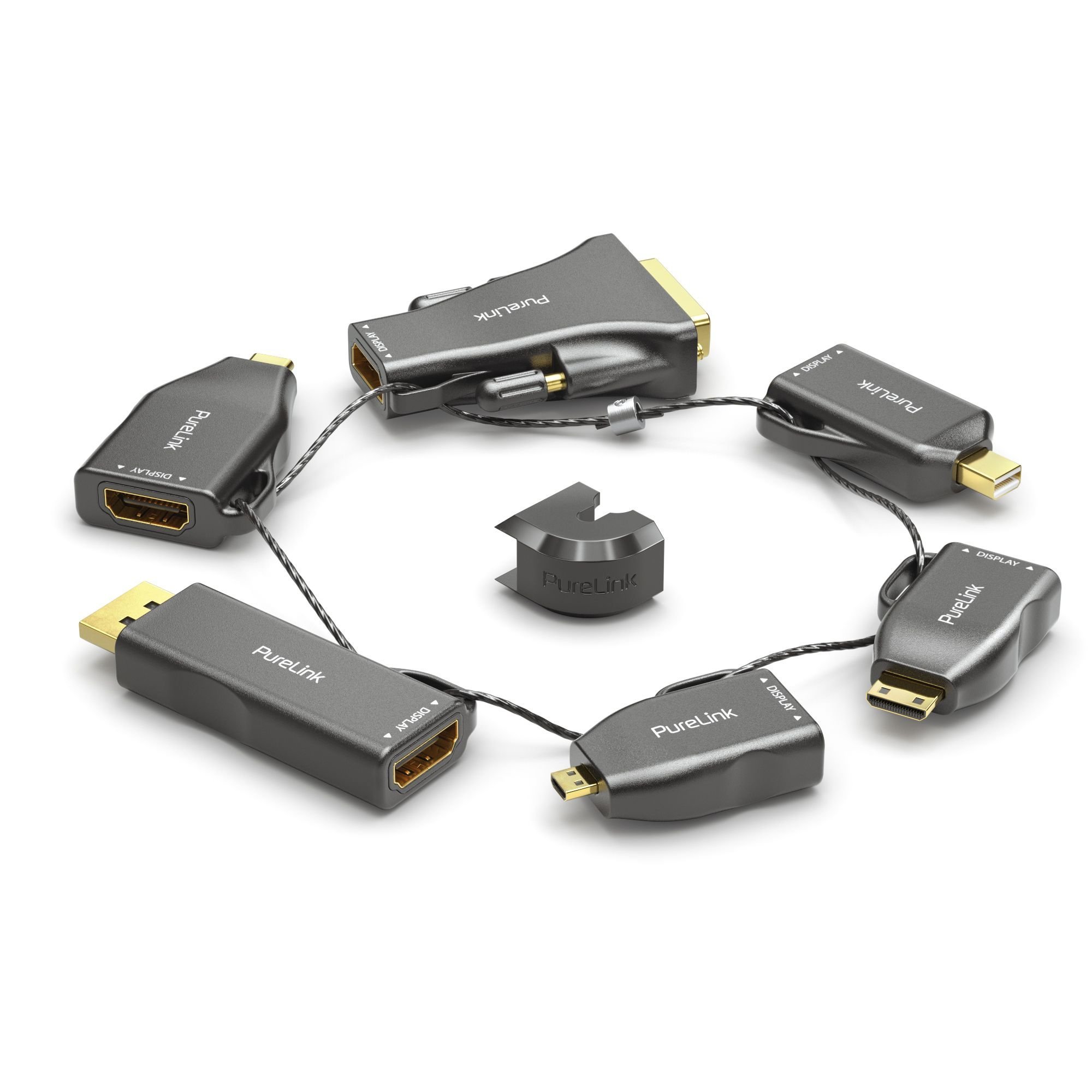 IQ-AR210 4K HDMI Adaptör Halkası, Altı Adaptör ile