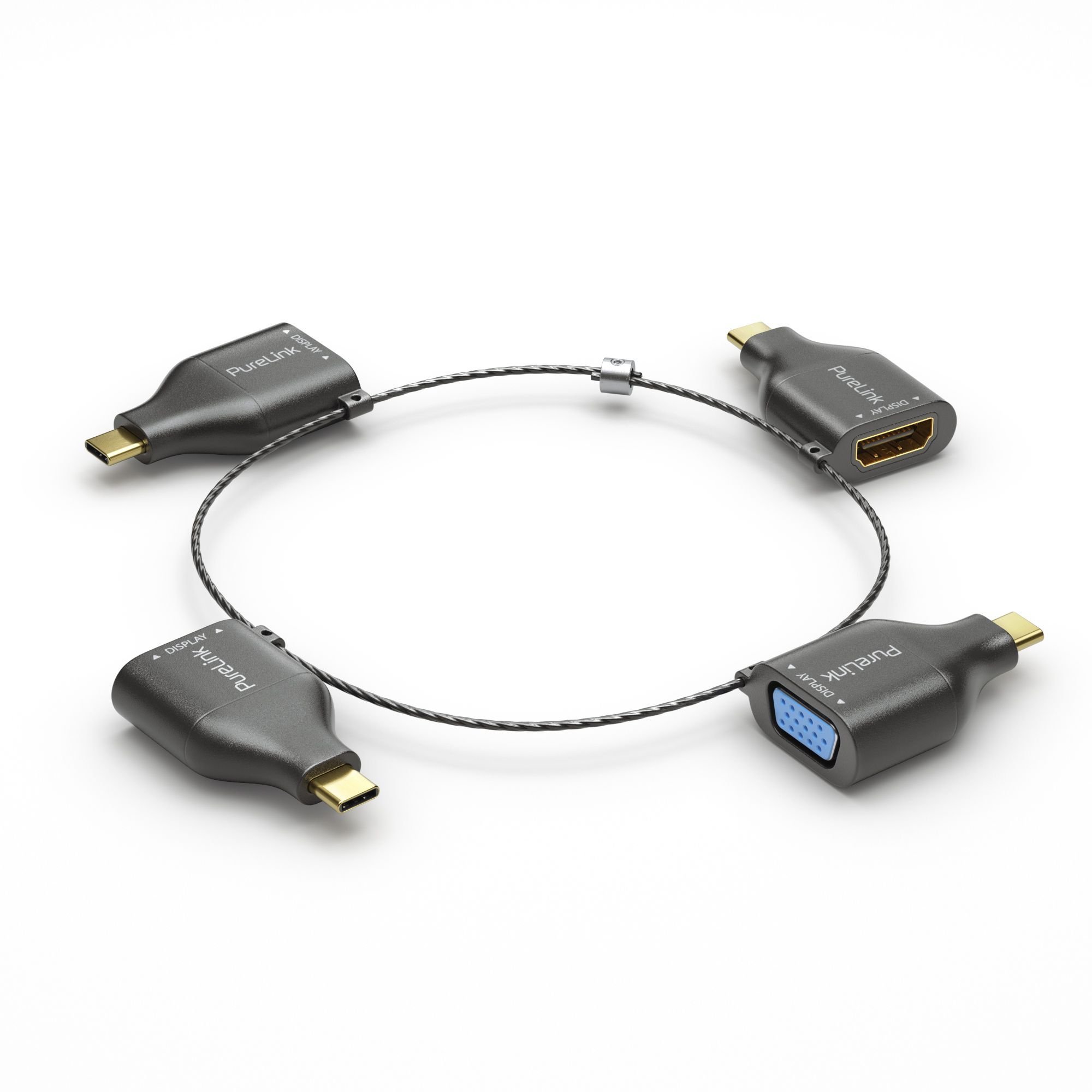 IQ-AR300 4K USB-C Adaptör Halkası, Dört Adaptör ile
