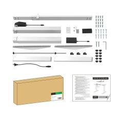 PM-DESK-01 PureMounts® Motorlu Masa Çerçevesi, beyaz