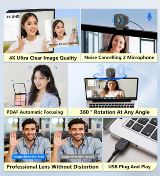 YesSmart YS 838Pro 4K Uzaktan Kumandalı USB Webcam