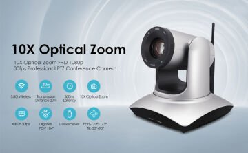 YesSmart YS3058 – Kablosuz 5.8 Ghz & Kablolu 10X Optik Zoom PTZ Video Konferans Kamerası