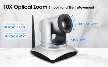 YesSmart YS3058 – Kablosuz 5.8 Ghz & Kablolu 10X Optik Zoom PTZ Video Konferans Kamerası