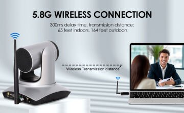 YesSmart YS3058 – Kablosuz 5.8 Ghz & Kablolu 10X Optik Zoom PTZ Video Konferans Kamerası