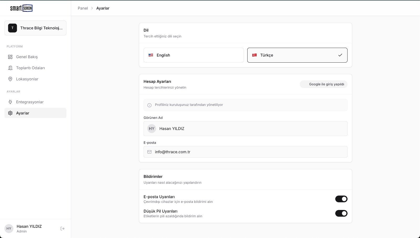 SmartScreen by Signlia Elektronik Kağıt Yönetim Platformu