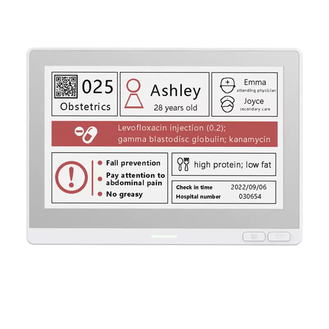 SmartScreen T075B Akıllı Hasta Bilgi Ekranı | E‑Ink Dijital Hasta ...
